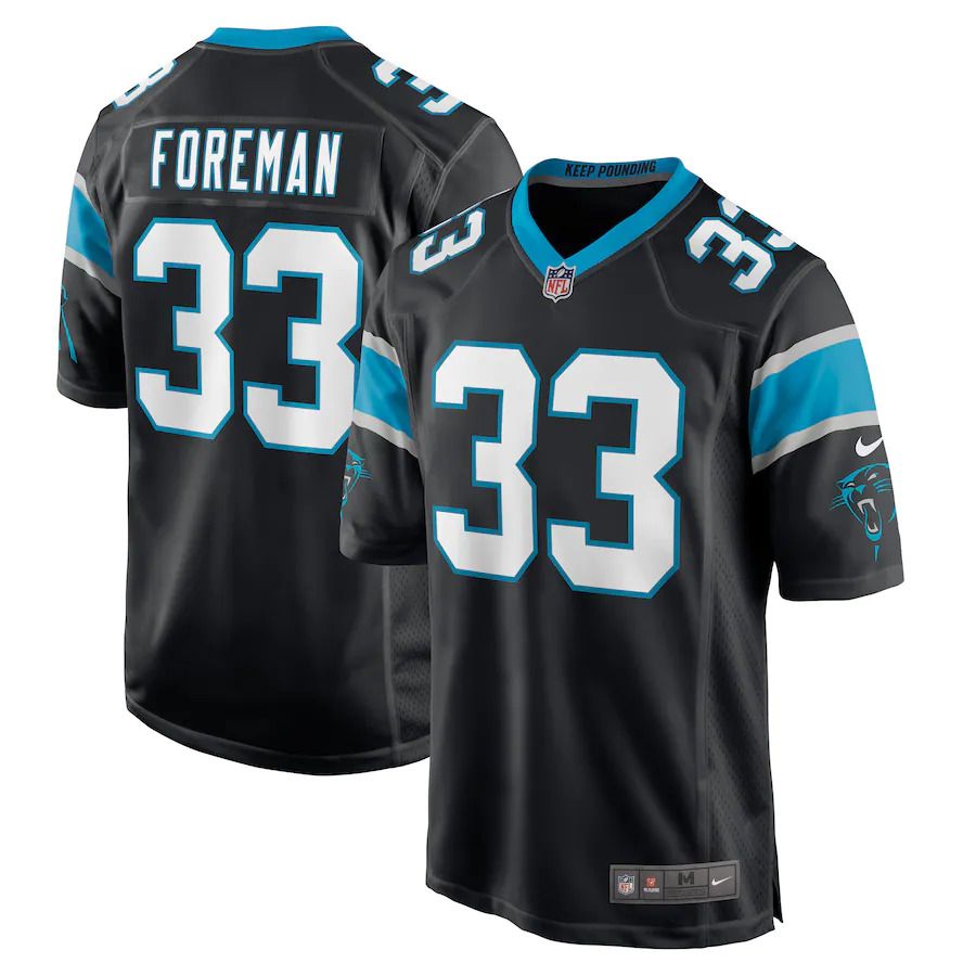 Men Carolina Panthers #33 D Onta Foreman Nike Black Game Player NFL Jersey